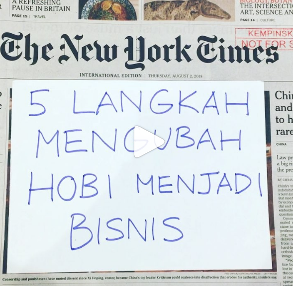 5 Langkah Mengubah Hobi Menjadi Bisnis