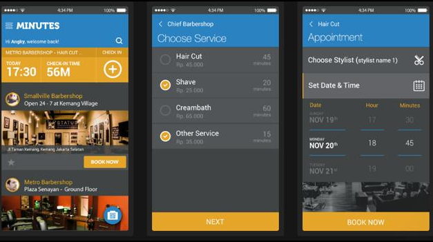 Aplikasi Minutes Barber