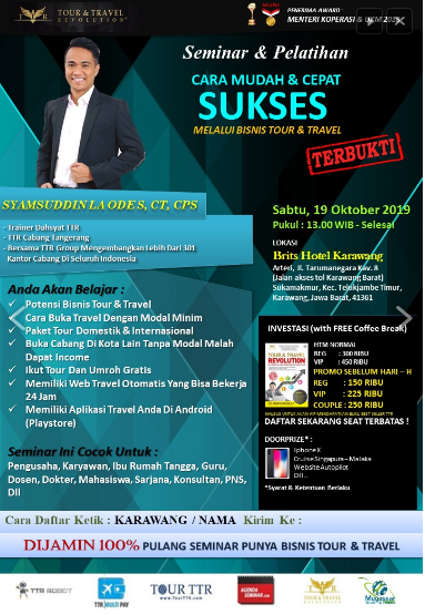 Info Seminar Bisnis Tour & Travel di Karawang Hub 089519229936