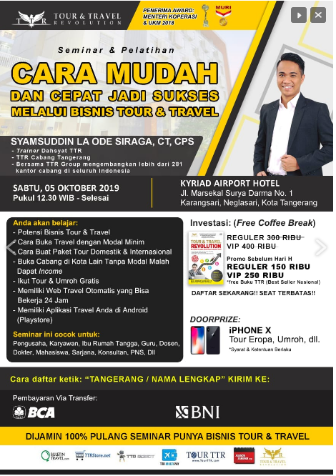 Info Seminar Bisnis Tour & Travel di Tangerang Hub 089519229936