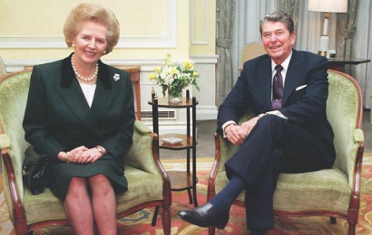 Ronald Reagan dan Margaret Tatcher.