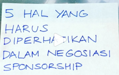 5 Hal Yang Harus Diperhatikan Dalam Negosiasi Sponsorship
